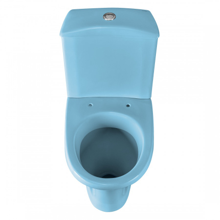 Унитаз-компакт напольный с бачком Santeri Вест 1P2018S0600BF голубой с сиденьем каскадный смыв