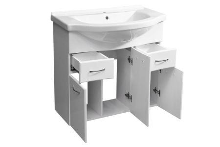 Тумба под раковину Stella Polar Волна SP-00000125 70х30 напольная цвет белый