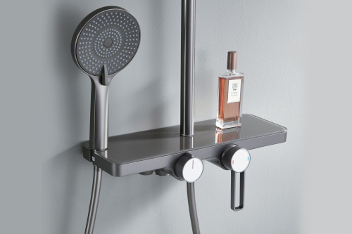 Душевая стойка Royal Bath RB83123Q настенная цвет gunmetal графит - фото 4