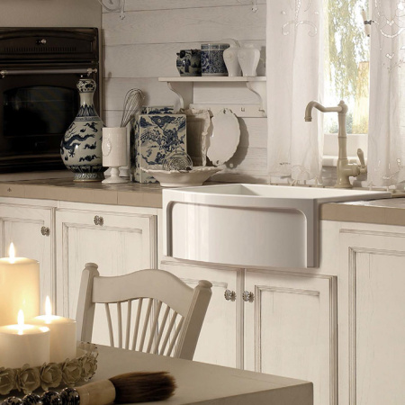 Кухонная мойка Kerasan Hanna Glasse 544001 60х53 цвет белый