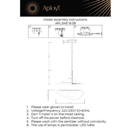 Светильник подвесной Aployt Silvi (Силви) APL.649.16.08
