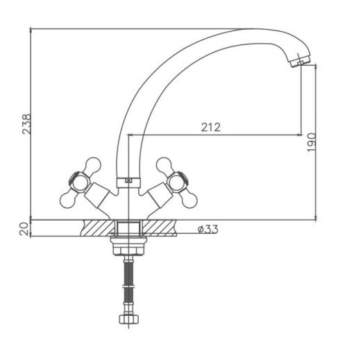 Смеситель для кухни Cron CN4219-2 на мойку хром - фото 3