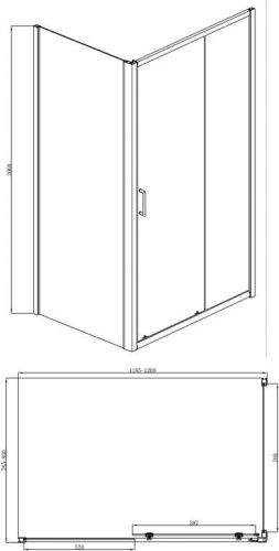 Душевой уголок Bravat Drop BS120.3100A 120х80 стекло прозрачное профиль хром без поддона - фото 3