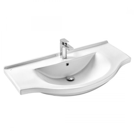 Раковина керамическая Onika Эльбрус 1WH110255 100х50 накладная цвет белый 1 отверстие под смеситель