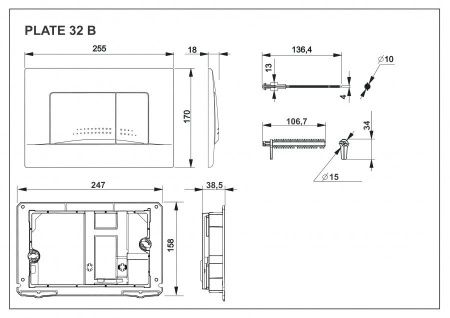 Клавиша смыва механическая Roca In-Wall 78901130B0 цвет белый