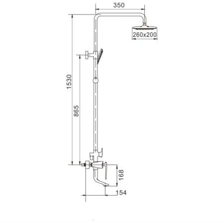 Душевая стойка Rose R1336F настенная цвет белый