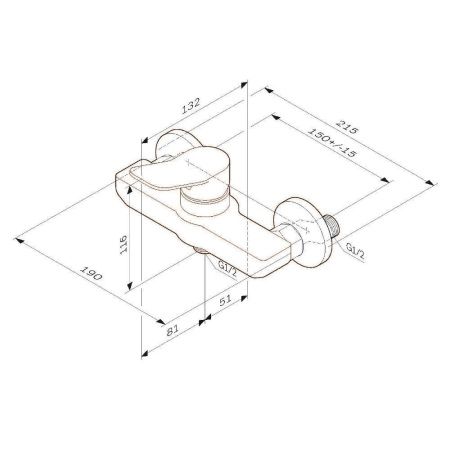 Смеситель для душа Am.Pm X-Joy F85A20033 настенный белый