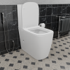 Унитаз напольный с бачком CeramaLux 1288A белый с сиденьем микролифт безободковый