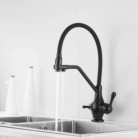 Смеситель для кухни Rose R858H на мойку черный