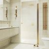 Душевая дверь Maybah Glass MGD-814-3 90х200 стекло тонированное профиль золото