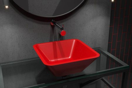 Раковина из искусственного камня Holbi SATURN 1.02.004.11.3 40х40 накладная цвет серый