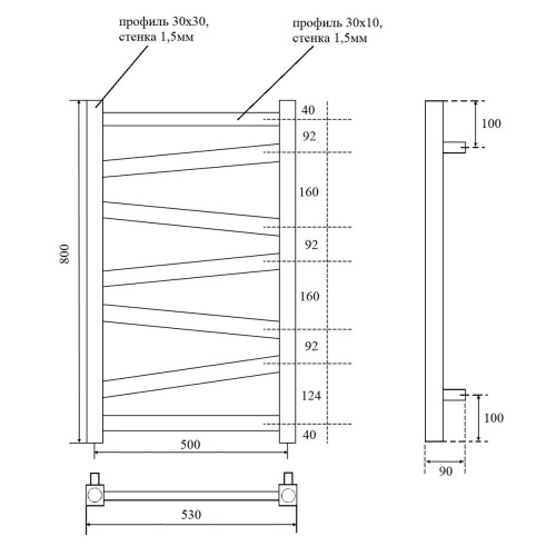 Полотенцесушитель Point Феникс PN15158WE электрический белый - фото 2