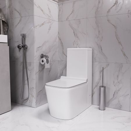 Унитаз напольный с бачком Grossman Falcon GR-4400S белый с сиденьем микролифт безободковый каскадный смыв