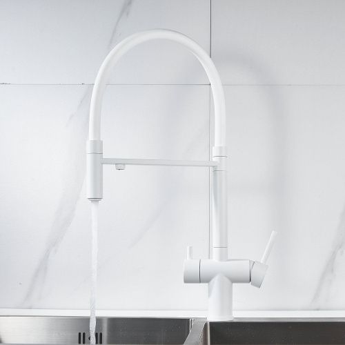 Смеситель для кухни Shevanik S178C на мойку белый - фото 5