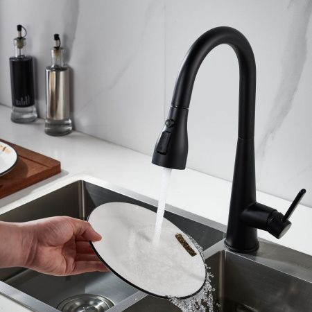 Смеситель для кухни Shevanik S363H на мойку черный