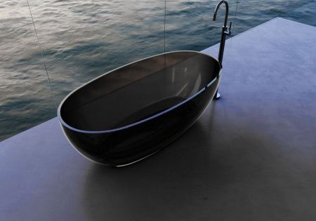 Ванна из полиэфирной смолы Abber Kristall AT9703Onyx 170х80 отдельностоящая овальная