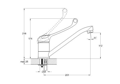 Смеситель для кухни G.Lauf 4D4 4D4-A027 на мойку хром - фото 3