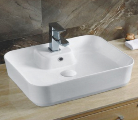 Раковина из санфаянса CeramaLux 9445 52х40 накладная цвет белый 1 отверстие под смеситель