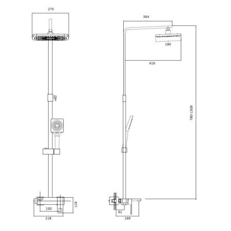 Душевая стойка Haiba HB24615 настенная цвет хром