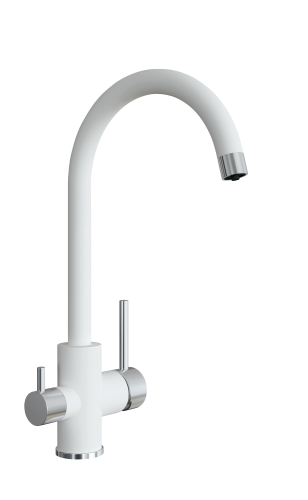 Смеситель для кухни Uperwood Quartz UPD-Q-01-01 UPD-Q-01-01 на мойку/столешницу белый матовый - фото 2