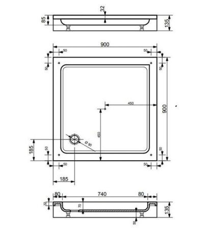 Экран для поддона Эстет Гамма М ФР-00000882