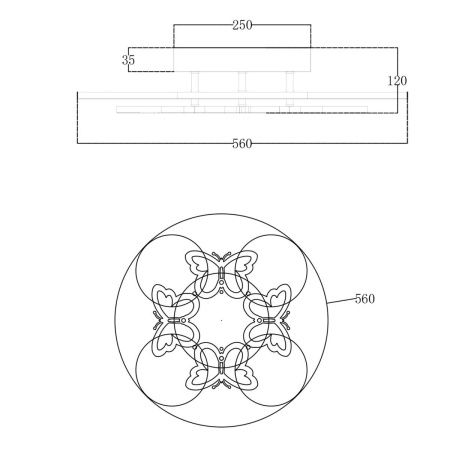 Светильник потолочный Escada Butterfly (Буттерфлы) 10272/8LED