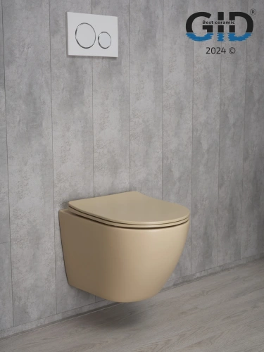 Унитаз подвесной Gid Convexo Sr2198 (62210Y) бежевый матовый - фото 4