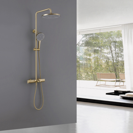 Душевая стойка ABBER AF8516GL настенная цвет золото матовое