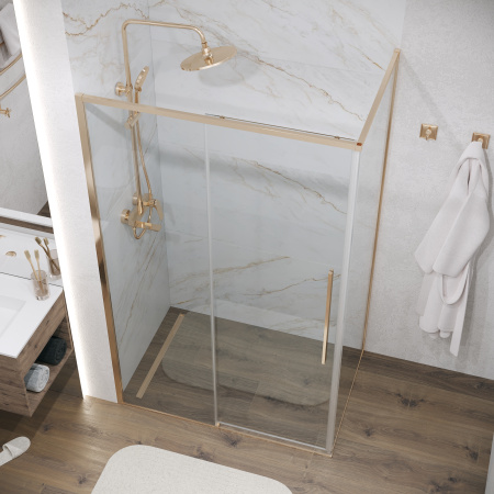 Боковая стенка Grossman Galaxy 200.K33.01.100.32.00 100x195 стекло прозрачное профиль золото сатин