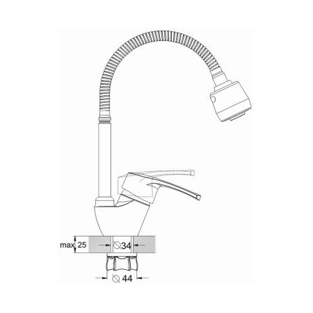 Смеситель для кухни G.Lauf 8G4 8G4-E181 на столешницу хром