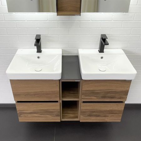 Тумба с раковиной Comforty Дартфорд 00-00013690CF 110х50 подвесная цвет коричневый