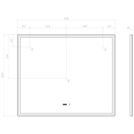 Зеркало Vigo Roberta 296 120х100