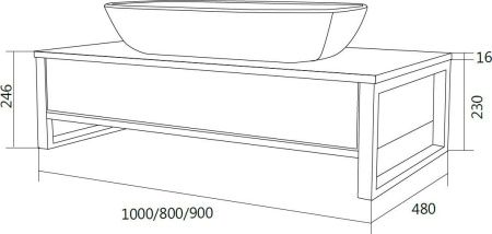 Тумба под раковину 1MarKa Grunge Loft У85853 100х50 подвесная цвет серый