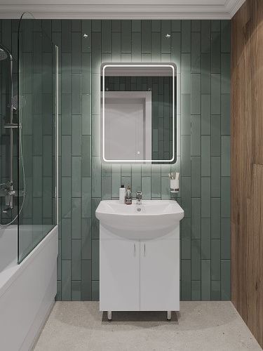 Тумба с раковиной Orange Лайт LA-60TUW+GR 60х40 напольная цвет белый - фото 4