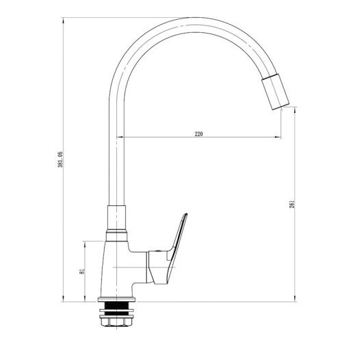 Смеситель для кухни Voda Spring SG519B на мойку черный/хром - фото 3