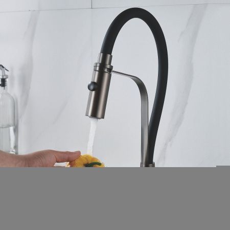 Смеситель для кухни Shevanik S943T-3 на мойку оружейная сталь