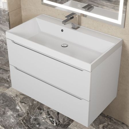 Раковина из искусственного камня Uperwood Classic 291020337 80х50 полувстраиваемая цвет белый