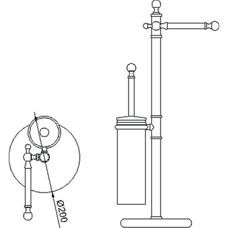 Стойка с аксессуарами для ванной Cisal Croisette 4044.01H.AC