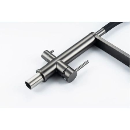 Смеситель для кухни Knotlor Infinity SS-15/GM на мойку вороненая сталь