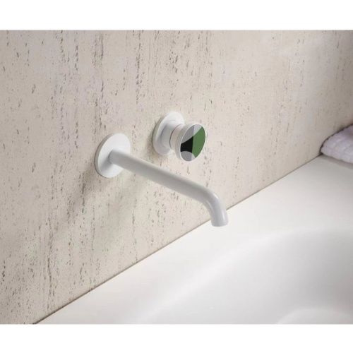 Смеситель для раковины Bronze de Luxe OMG! 9007W-G встраиваемый в стену белый - фото 4