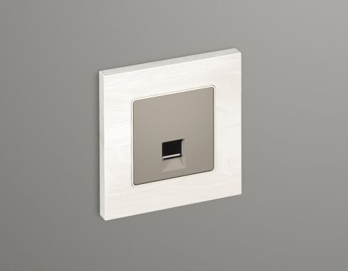 Комплект механизма компьютерной розетки RJ-45 экранированной с автоматической защитной шторкой Ambrella Volt MA MA372005 - фото 2