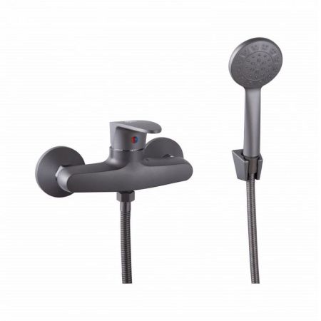 Смеситель для ванны и душа Plstart PL2005-17 настенный графит