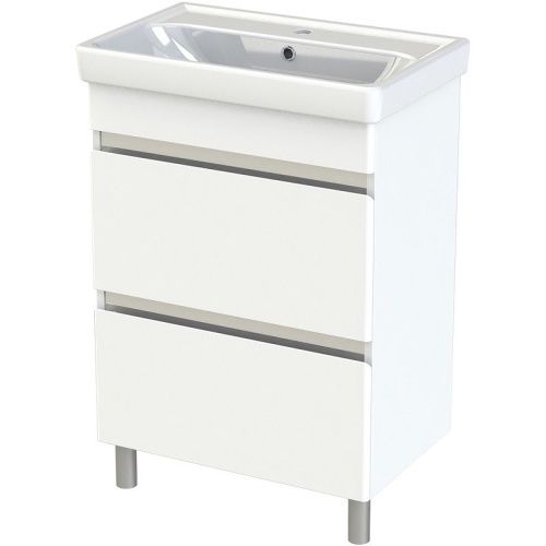 Тумба с раковиной Orange TOPLINE-Lyon TLNF60+RA 60х40 напольная цвет белый - фото 5