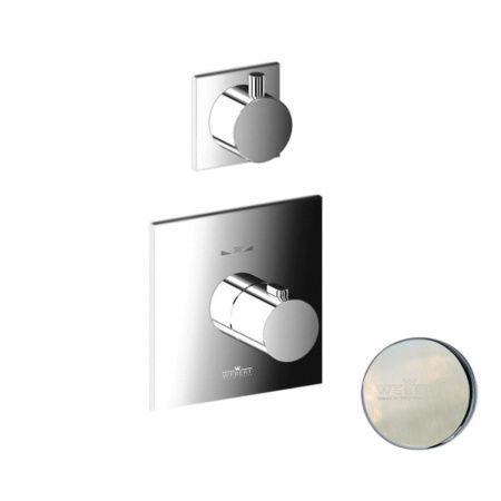 Смеситель для ванны и душа Webert Elio EL971302345 настенный никель с термостатом