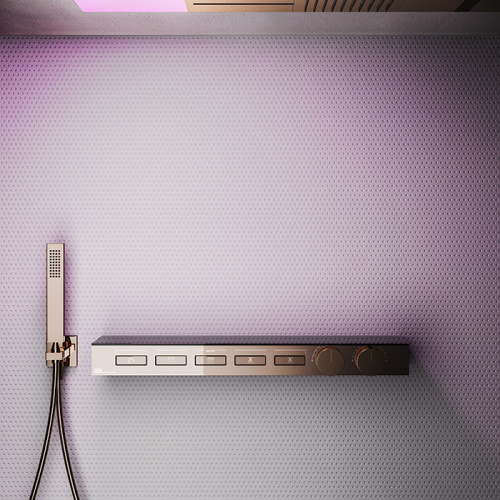 Смеситель для душа Gessi Hi-Fi 63028#030 встраиваемый в стену медь с термостатом (внешняя часть) - фото 2