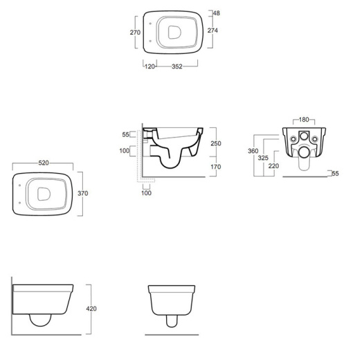 Чаша унитаза подвесная Simas Evolution EVO18bi цвет белый без сиденья душевой смыв - фото 2