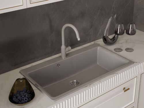 Смеситель для кухни Rivelato 1923502 grigio cromo на мойку хром/серый - фото 3