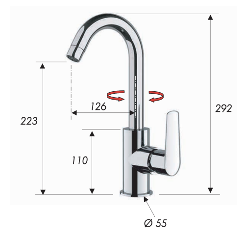 Смеситель для кухни Remer Vanity V72C на мойку/столешницу хром - фото 2