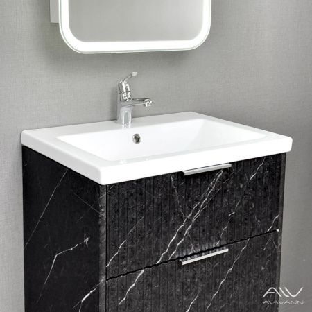 Тумба с раковиной Alavann Anna ALV1164000 60х50 подвесная цвет черный