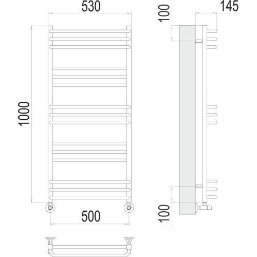 Полотенцесушитель водяной Terminus 4670078530844 55х100 хром - фото 3